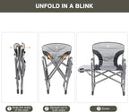 EVER ADVANCED Aluminum Lightweight Folding Director Chair, 350lbs Heavy Duty Camping Chair with Side Table & Storage, 19" Joint-Friendly Height Easy to Stand, Portable Makeup Artist & Vendor Chair