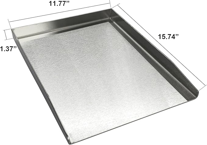 16"×12" Griddle for Gas Grills, Stainless Steel Flat Top Griddle with 2pcs Spatulas for Outdoor Gas & Charcoal Grills, Universal Cooking Plate for Camping Tailgating Parties