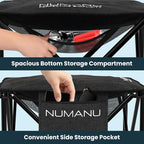 NUMANU Oversized Padded Camping Stool for Adults, Thick Padded 18.5" Heavy Duty Outdoor Camp Chairs with Anti-Slip Feet & Carry Bag, Folding Ottoman Foot Rest for Travel, Max 500lbs