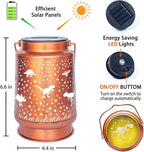 Dinosaur Solar Lanterns Outdoor Waterproof Hanging Solar Lights Dinosaur Gifts for Women Men Metal Decorative LED Dinosaur Lanterns for Garden Decor,Yard,Patio,Lawn,Tabletop,Pathway,Landscape