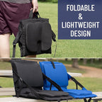 Everlasting Comfort Stadium Seats with Back Support - Adjustable Memory Foam Bleacher Chairs with Back and Cushion, Portable, Easy Folding Stadium Seat Cushion with Storage Pocket
