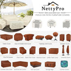 NettyPro Grill Cover for Outdoor Grill 70 inch Waterproof Heavy Duty Gas BBQ Grill Cover for Outside Weber, Char-Broil, Brinkmann, Jenn Air, Nexgrill 3-5 Burners Barbecue, Beige