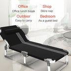 Portable Folding Bed 5 Gears Adjustable Folding Camping Bed with Mattress Cots for Camping Support 200kg Lounge Chair