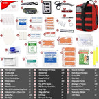 I GO Survival First Aid Kit, 251 Pieces Compact Tactical Trauma First Aid Bag, Molle Compatible Emergency Pouch for Outdoor Camping Hiking Backpacking and Travel