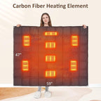 FERNIDA Heated Blanket Battery Operated, Cordless Heated Blanket with Rechargeable Battery Pack, 59" x 47" Wearable Portable Electric Heating Blanket for Camping Home Car