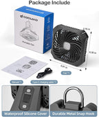 Odoland Portable Camping Fan with LED Lantern, 40H Rechargeable Battery Operated Quiet Tent Fan with Hanging Hook for RV Car Beach Outdoor Hurricane Emergency Outages