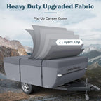 Umbrauto Pop-Up Camper Covers Fits 14-16ft Tent Trailer: 7 Layers Top Pop Up Trailer Cover Waterproof, Breathable Ripstop Sun Block, with Gutter Covers, Windproof Straps