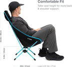 Helinox Chair Two Ultralight, High-Back, Collapsible Camping Chair, Blue Block, with Pockets