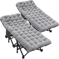 LILYPELLE 2 Pack Folding Camping Cot W/Mattress, 78" L x 32" W x 18" H Cot Bed, Heavy Duty Wide Camping Cot XXL for Adults, Portable Sleeping Cot Bed for Travel Camping/Office, Home Nap
