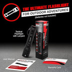 LED Flashlight High Lumens, Tactical Flashlight Battery Powered (Batteries Not Included), Bright Handheld Flashlight for Camping, Hunting, Home, Security, Hiking, Walking at Night & Emergency Use