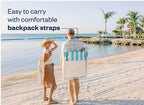 SUNFLOW The Tall Sand Dune Premium Beach Chair, Portable, Rust-Resistant, Adjustable Reclining Lounger with UPF 50+ Sun Shade and Drink Holder for The Ultimate in Comfort -Oyster Gray
