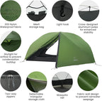 ATEPA Voyage 1-2 Person Backpacking Tent, 4 Season Ultralight Camping Tent, 4000mm Waterproof Double Layer Cold Wearther Easy Set Up Tent for Family Camp Hiking Hunting Outdoor Mountaineering Travel