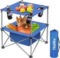 Portable Folding Camping Table Lightweight Outdoor Picnic Table with 4 Cup Holders & Storage Case Collapsible Tailgating Table for Camping Backyard Grill Outdoor Concerts