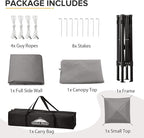 EAGLE PEAK Flex Ultra Compact 4x4 Pop-up Canopy Tent with Vented Top, Sun Shelter, Fast Set Up Changing Room, Portable Privacy Canopy for Camping, Photoshoots, and More (Gray)