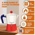 6 Cup Aluminum Espresso Stovetop Moka Pot Express Coffee Maker Percolator Italian Classic Mocha Coffee Machine for Italian and Cuban Cafe Brewing for Home Camping 300ml