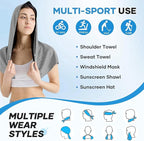 Cooling Hoodie Towel: Cooling Towels for Neck and Face Sun Protection Instant Cool for Hot Weather Hiking Camping Running Golf Gardening Fishing Music Festivals Theme Parks Beach - 3 Packs
