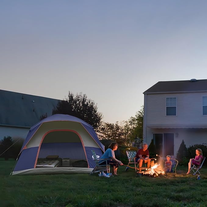 Tents for Camping 6 Person Tent Waterproof Windproof Double Layer Family Camping Tent, Easy Setup Dome Tent with Large Mesh Windows & Wider Door for Outdoor Camping & Hiking