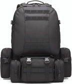 Military Tactical Backpack for Men 60L Waterproof Bug Out Bag Survival Rucksack Go Bag Emergency Molle System Army 3 Day Assault Pack for Hiking Hunting Camping Black