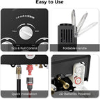 CAMPLUX Portable Water Heater,1.58 GPM Propane Water Heater Outdoor,41,000 BTU Camping Water Heater with 1.6 GPM Water Pump Pack，BW158BP60, Black