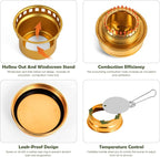 2 In 1 Mini Alcohol Stove For Camping, Portable Alcohol Burner With Stainless Steel Cross Stand, Storage Bag, Lightweight Tiny Brass Stove For Backpacking Emergency Outdoor Coffee
