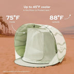 Babymoov Moov & Protect Anti-UV Cooling Beach Tent for Babies with Integrated Mosquito Net, Portable, Green Lagoon (Summer 2025 Edition)