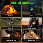 4-Pack Solar Camping Lantern, Portable LED Solar USB Rechargeable Lantern Flashlight Emergency Hanging Light for Indoor Outdoor Home Power Outages Hiking Hurricane (4)