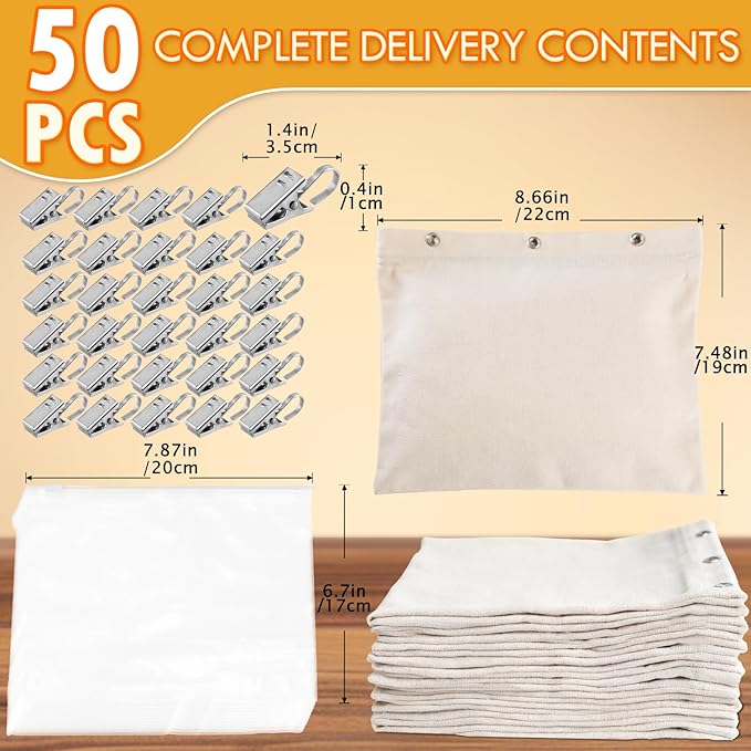 10 Set Outdoor Curtain Weights Upgraded 30 oz High Weighted Sand Bags with 30 Metal Clips for Gazebo Patio Tent Tablecloth 7.5"*8.7"