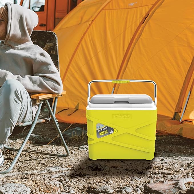 Pinnacle 10 Liter Insulated Cooler Lunch Box -Portable Camping/Picnic Hard Cooler –Coolbox Keeps Cool for 48 hrs. with Ice Retention–Heavy Duty Cooler for Beach, Grill, Travel,Tailgating,Small