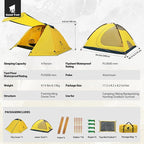 GEERTOP 4 Person 4 Season Tent for Camping Waterproof Double Layer Easy Set Up Family Tent for Camping Hiking Backpacking Outdoor Travel