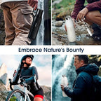 VSITOO 25oz Insulated Stainless Steel Filtered Water Bottle for Travel and Everyday Use，5-Stage 0.01μm Ultra-strong Filtration，Reusable，Improves Taste，for Hiking, Cycling, Gym & Outdoor Use，Black