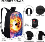 Football School Backpack Set for Children Boys 4 in 1 Football Backpack with Insulated Lunchbox for Kindergarten Elementary Middle Large Capacity Travel Rucksack with Adjustable Strap