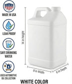 kitchentoolz 2.5 Gallon Water Jug – Heavy-Duty HDPE Carboy for Automotive Used Oil & Liquid Storage – 10 Quart Mixing Container with Secure Lid – Made in USA - White