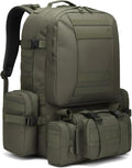 Military Tactical Backpack for Men 60L Waterproof Bug Out Bag Survival Rucksack Go Bag Emergency Molle System Army 3 Day Assault Pack for Hiking Hunting Camping Green