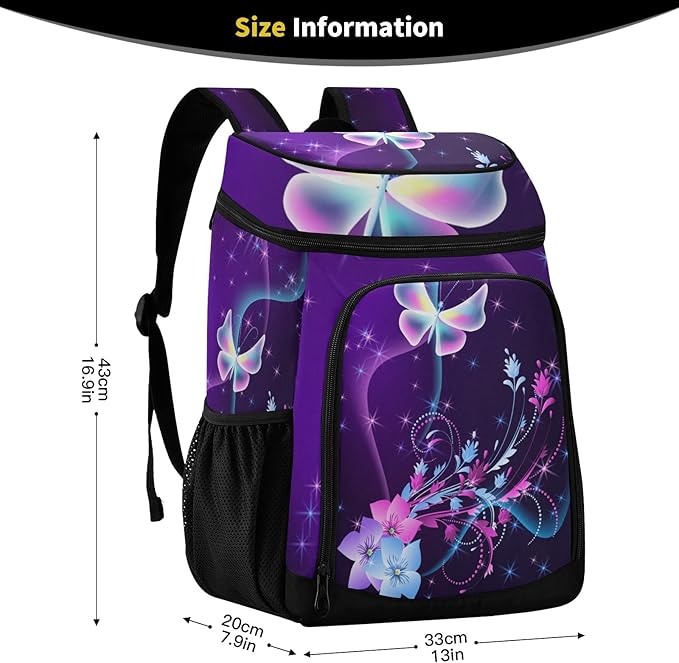 Tropical Pineapples Fruits Cooler Backpack Insulated Leak Proof Beach Cooler Bag Soft Lunch Picnic Hiking Camping Backpack Cooler
