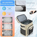 Insulated Cooler Backpack, 40L Leakproof Backpack with Double Compartments for Men & Women, Large Lunch Cooler for Camping, Beach, Travel, Picnic, Up to 48 Cans