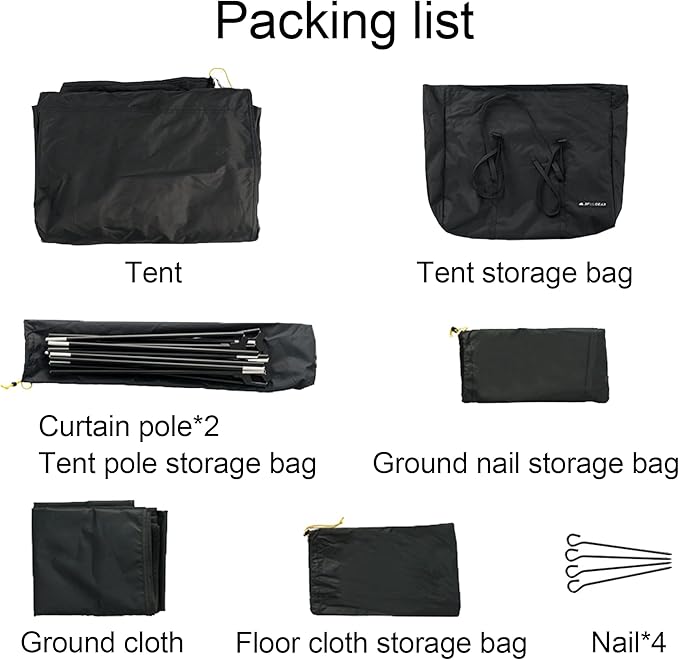 3F UL Gear 1/2 Person Outdoor Ultralight Camping Self-Supporting Kangaroo Tent TC Cotton Fabric Waterproof and Moisture-Proof Tents for Camping, Hiking, Backpacking Four-Season Application