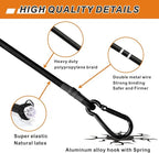 8 Pcs 48in Bungee Cords with Carabiner Hooks Heavy Duty, Outdoor Black Bungee Straps, Strong Industrial Grade Elastic Bungee Rope for Securing Tarps, Luggage, Tents，Bikes or Garden Tidying