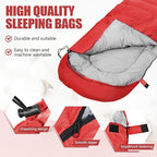 Camping Sleeping Bags for Adults Kids Waterproof Lightweight Sleeping Bag for Cold Weather or Warm Backpacking Hiking Mountaineering Indoor Outdoor Use