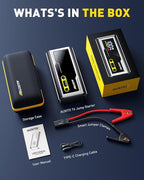 AUXITO Jump Starter 8000A Portable Car Battery Jump Starter with Large LCD Display Jump Cable with Smart Clamps Power Bank Emergency Flashlight for Cars Heavy Duty Jumper Box for Car Battery