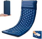 Sleeping Pad, 4.7" Extra-Thick & Ultralight Inflatable Camping Mat with Pillow, Built-in Foot Pump, Compact for Backpacking, Camping, Hiking, Travel — Navy Blue