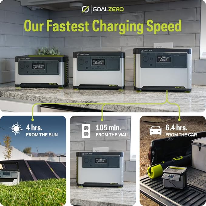 Goal Zero Yeti Portable Power Station, Yeti 700, 677 Watt Hour LiFePO4 Battery, Water Resistant & Dustproof Solar Generator for Outdoors, Camping, Tailgating, & Home, Clean Renewable Off-Grid Power