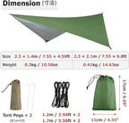 Azarxis Hammock Camping Tarp Rain Fly, Waterproof Tent Shelter Awning Sunshade Cloth Picnic Mat for Outdoor Hiking Beach Backpacking - Included Guy Lines & Stakes