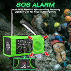 Radios for Emergency, Multifunction Solar Charger Hand Crank NOAA Weather AM/FM Radio 4000mAh with USB Charged, Reading Lamp, Flashlight, SOS Alarm, Headphone Jack for Camping Emergencies