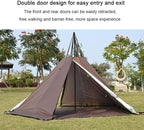 Tipi Hot Tent with Stove Hole, Waterproof Family Pyramid Tent for Camping, Backpacking, Hiking, and Mountaineering – Heated Shelter (Multiple Sizes)