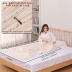 100% Cotton Sleeping Bag Liner with Full Length Zipper on 3 Sides; Single/Double Adult Sleep Sack for Travel & Camping, Multifunctional Travel Sheets (Unzipped 87”x87”) for Hotel, Lightweight