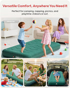 QPAU Twin Size Air Mattress Camping Pad – 9” Thick R8–10 Insulated Inflatable Mattress with Foam Comfort & Foot Pump, Twin Air Mattress for Camping, Road Trips, and Home Guests
