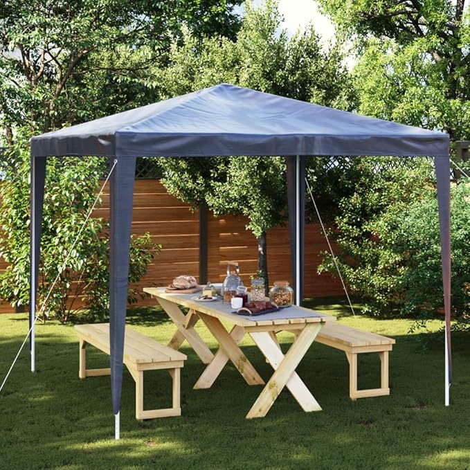 Large Outdoor Party Tent 25x25 ft, Blue Polyethylene with Iron Frame for Shade and Shelter, UV Resistant Water Resistant Materials, Easy Assembly for Events and Gatherings