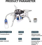 Widesea 3500W Windproof Camp Stove,Camping Gas Stove, Small Camping Stove with Piezo Ignition,Portable Collapsible Stove for Outdoor,Picnic, and Backpacking Hiking
