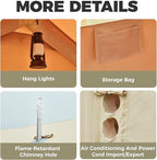 YOLENY Inflatable Tents for Camping, 6-12 Person Blow Up Tent with TPU Skylight, Canopy, Mesh Windows, Stove Jack & Pump, 4 Season Large Inflatable Tent, Waterproof & Windproof