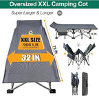 LILYPELLE Folding Camping Cot W/Mattress,XXL Cot Bed, Heavy Duty Wide Camping Cots for Adults, Portable Sleeping Cots Bed for Travel Camping/Office, Home Nap